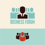Business forum. Business people meeting sign.