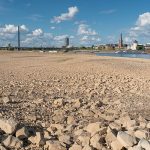 Drought in Germany, low water of the Rhine river, Germany